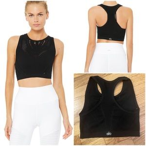 Alo Yoga Lark Crop Top - Small - Black